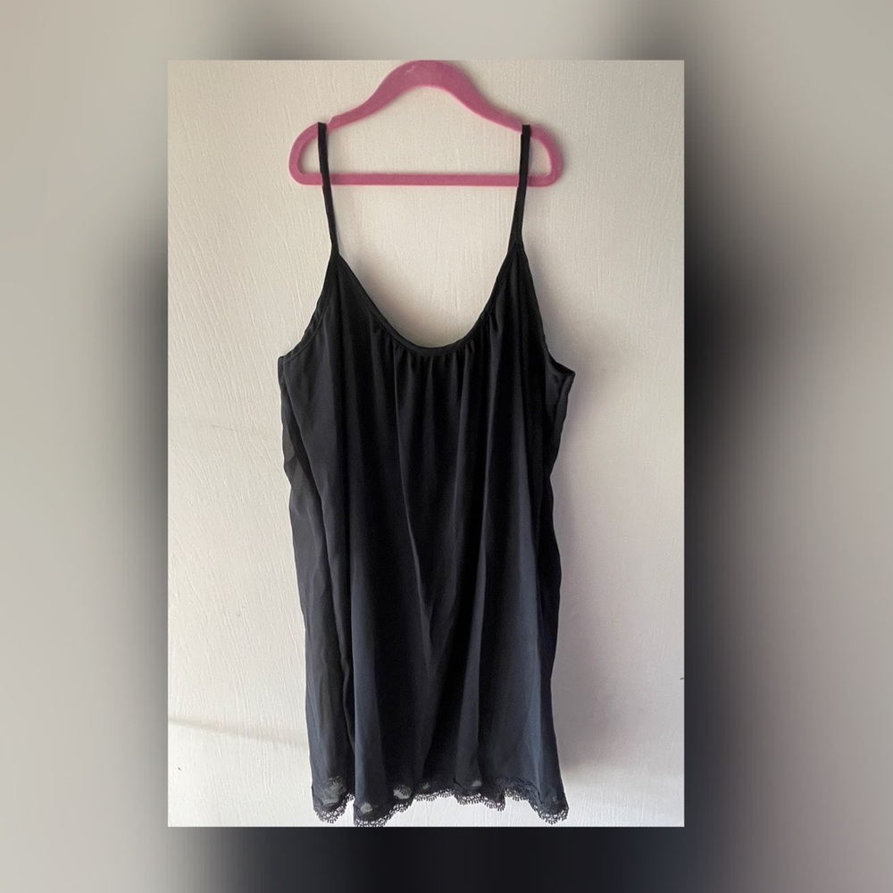 Sheer black dress with lace on the bottom